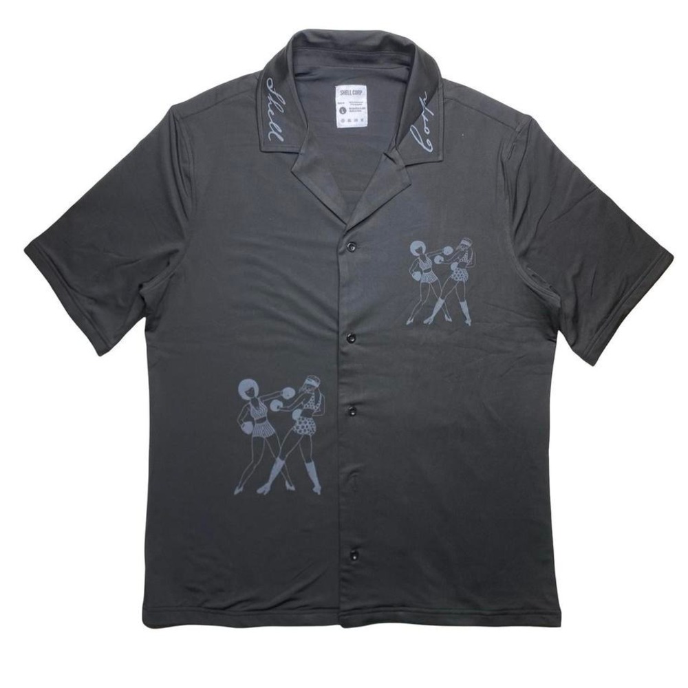 The Shell Corp "Fight for Me" women's girls boxing fight button down shirt
